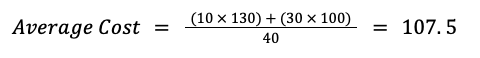 Calculate average cost