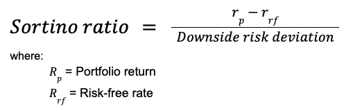 Sortino ratio formula
