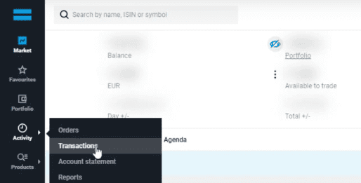Exportez vos transactions depuis DEGIRO WebTrader sous forme de fichier CSV